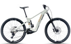Timp Peak Comp electric mountain bike in White Gold, drive-side view