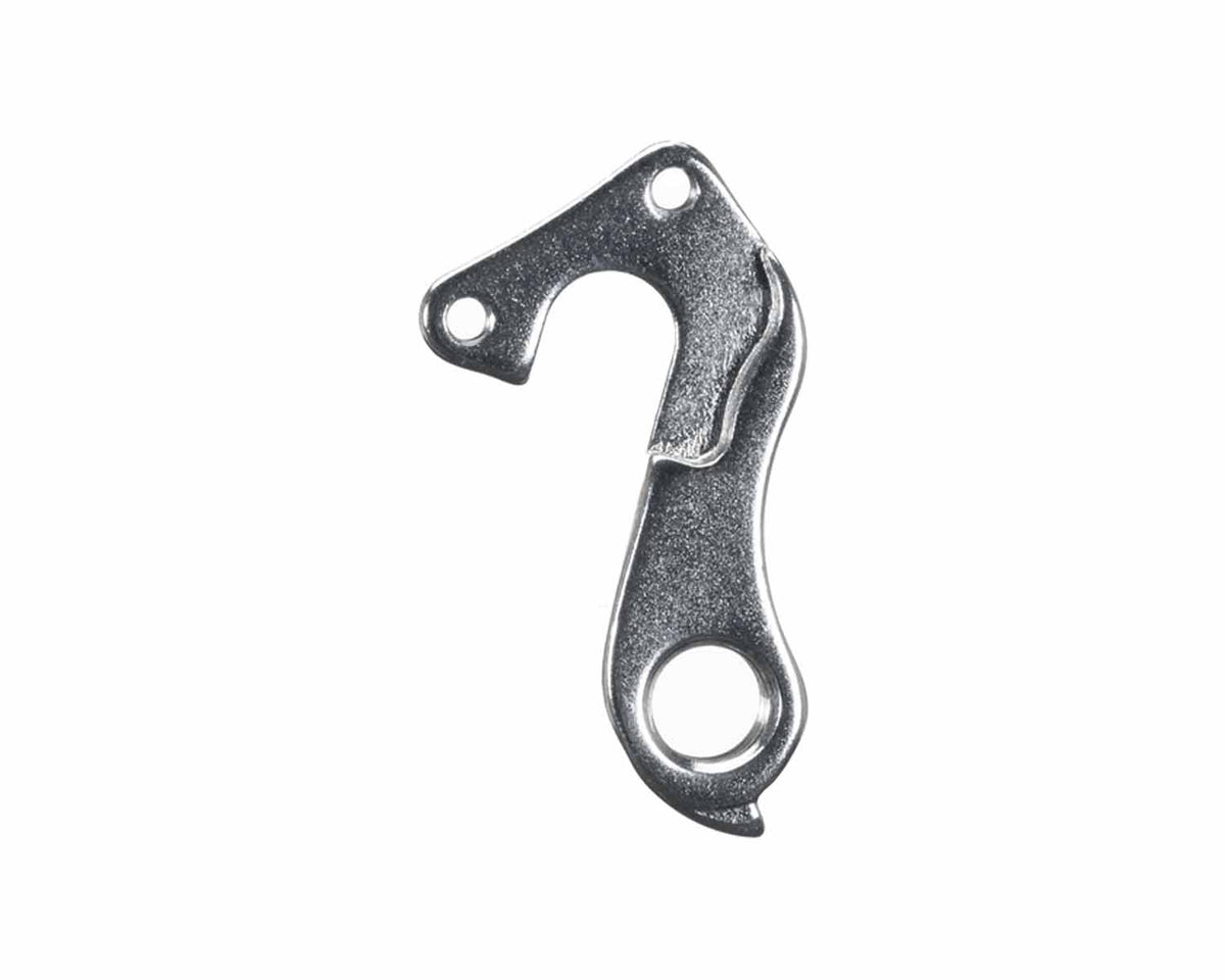 Derailleur hanger #20, front view, polished silver hanger
